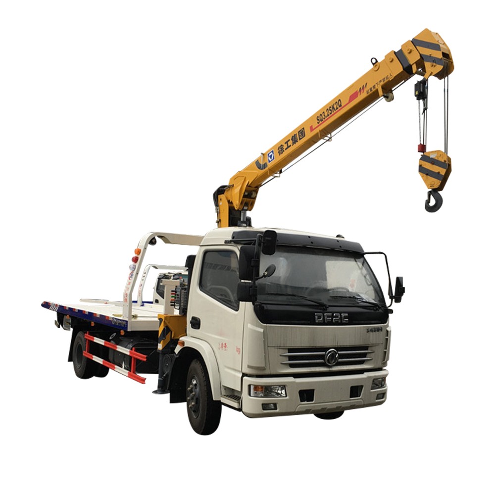 Dongfeng 6 ton sleepwagen met kraan