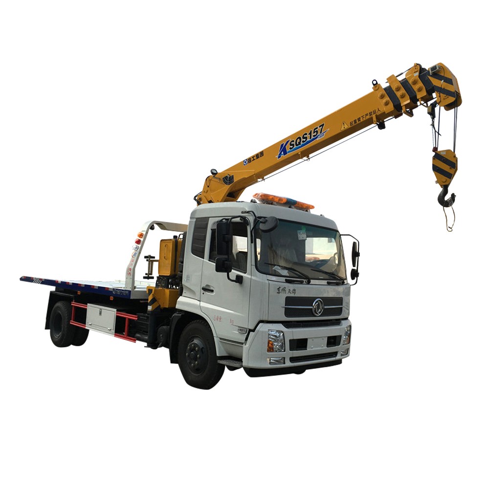 Dongfeng 6 Ton Rollback Truck Met Kraan